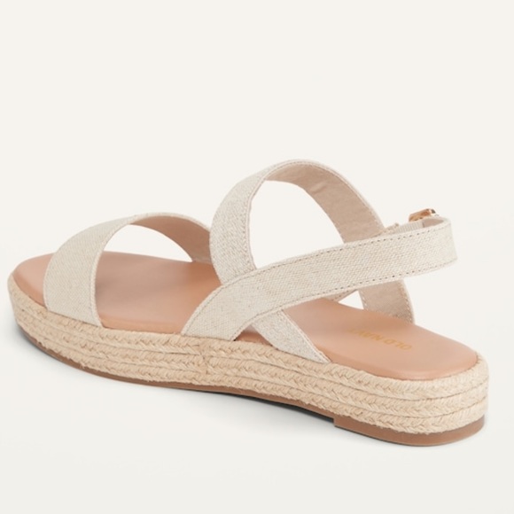 Old Navy Faux-suede Espadrille Flatform Sandals in black size 8 - Picture 4 of 11